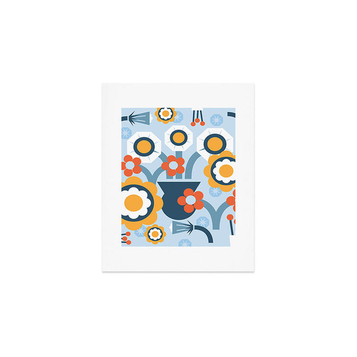 Geometrical flowers composition Art Print Gallery Image 1