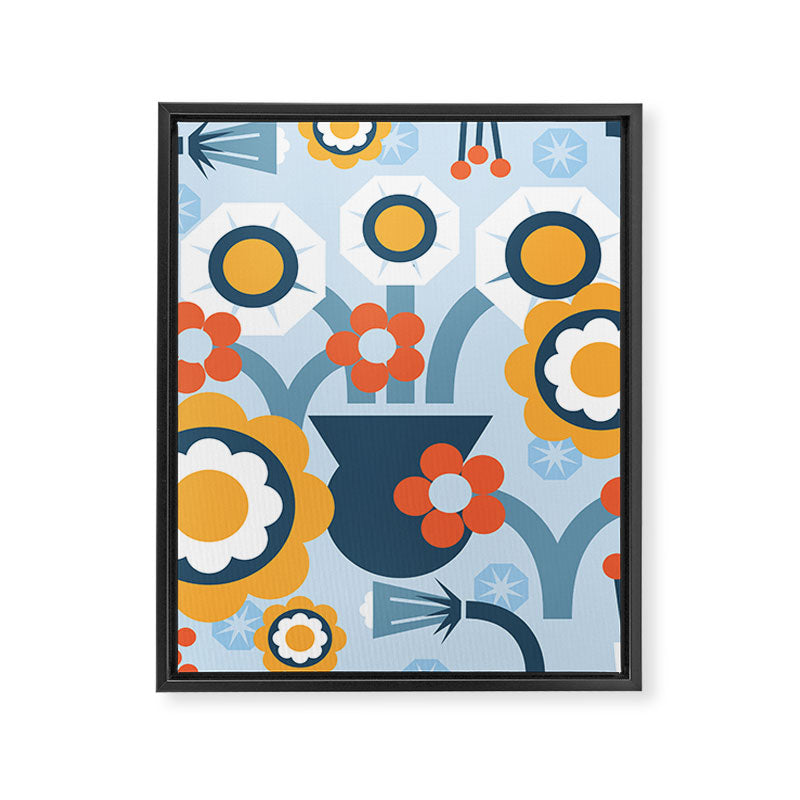 Geometrical flowers composition Framed Canvas Print Gallery Image 8
