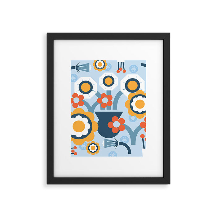 Geometrical flowers composition Framed Art Print Gallery Image 1