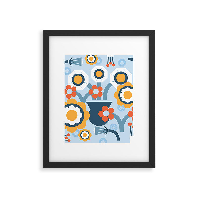 Geometrical flowers composition Framed Art Print Gallery Image 6