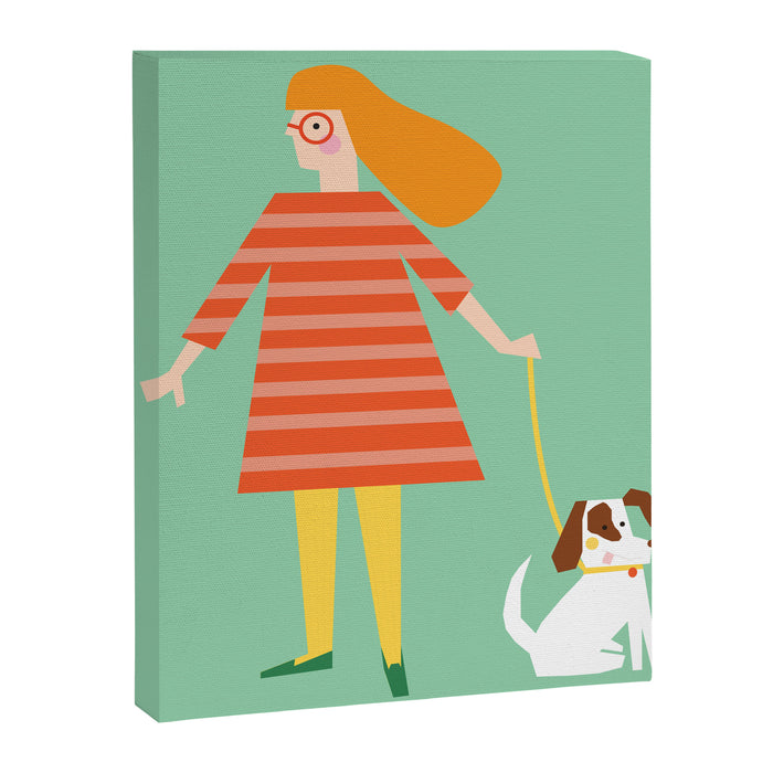 Girl and her doggy Canvas Print Gallery Image 1