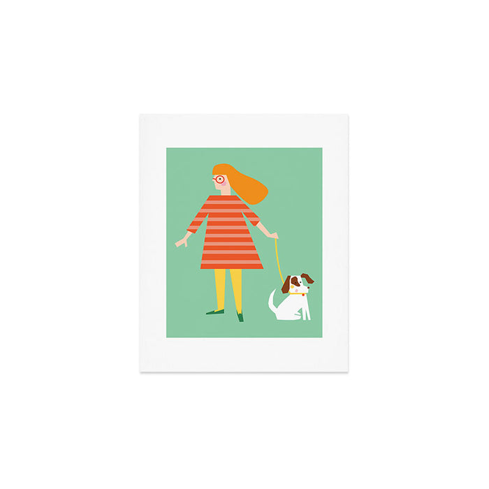 Girl and her doggy Art Print Gallery Image 1
