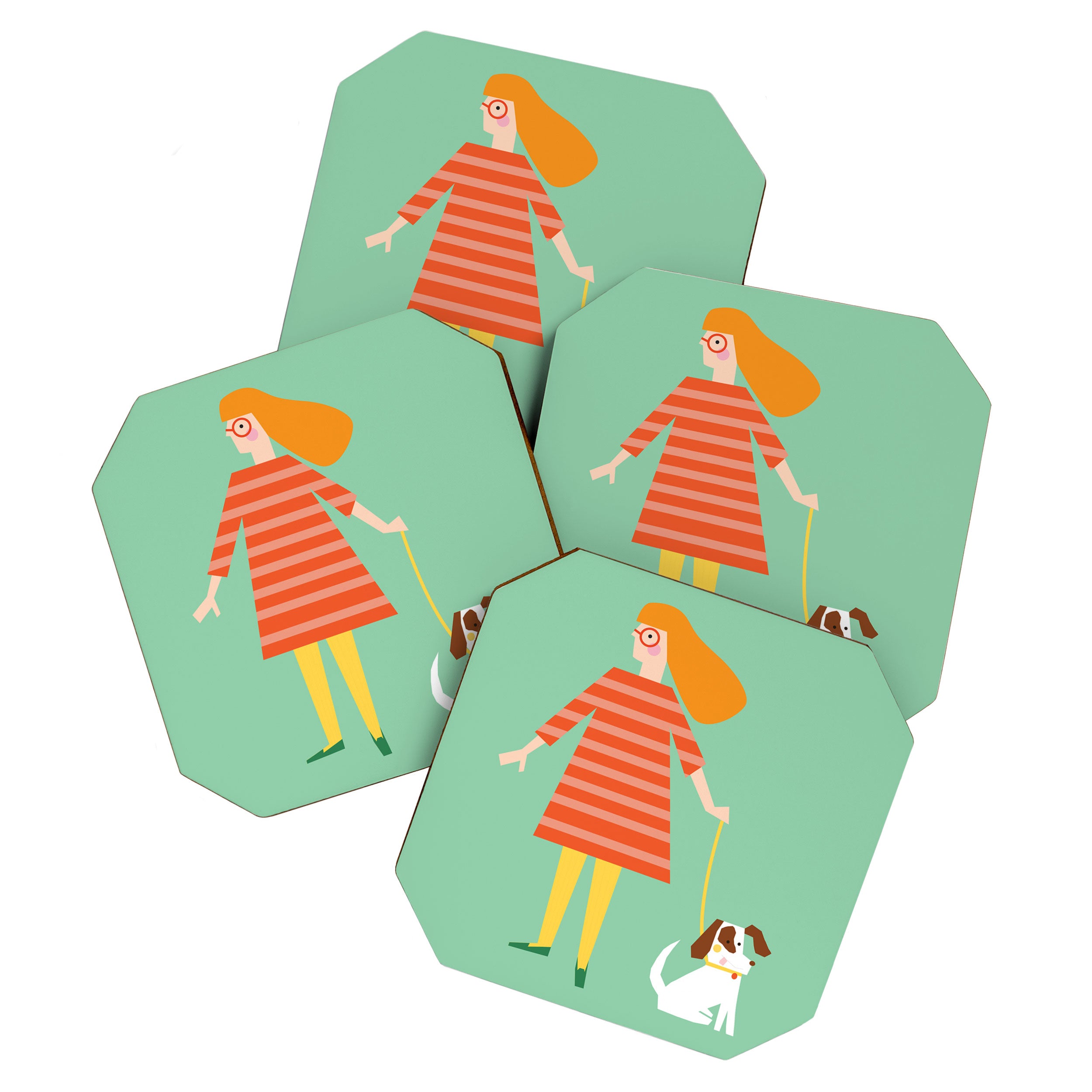 Girl and her doggy Coaster Gallery Image 1