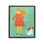 Girl and her doggy Framed Canvas Print Gallery Image 8