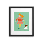Girl and her doggy Framed Art Print Gallery Image 6