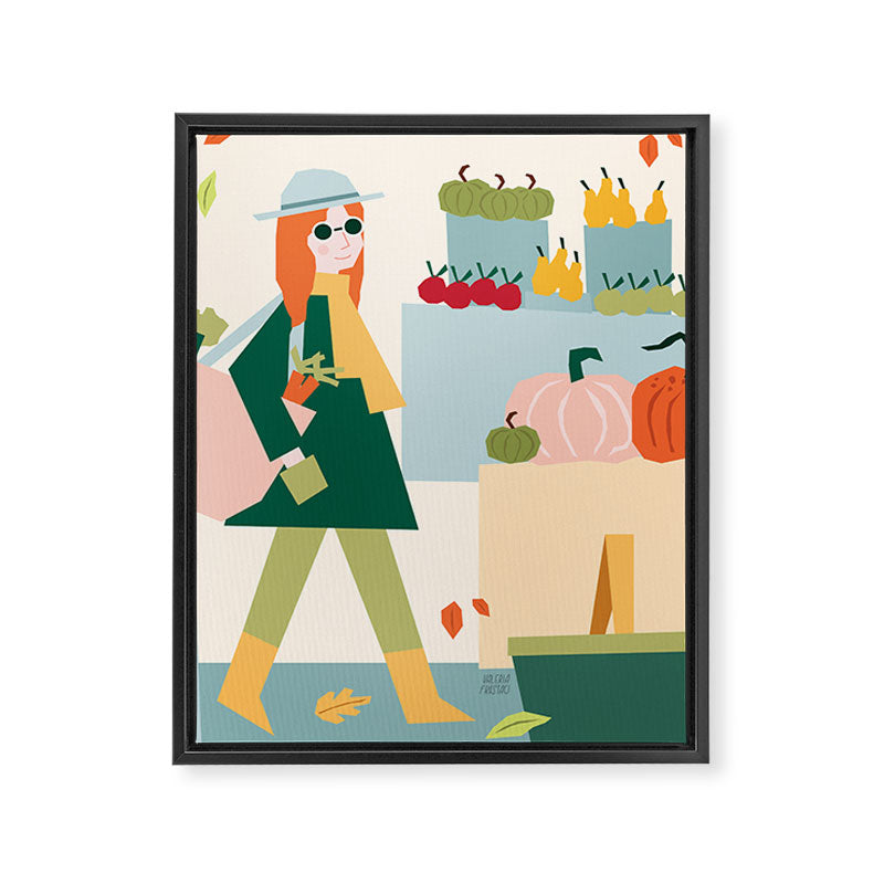 Girl at the farmers market Framed Canvas Print Gallery Image 8