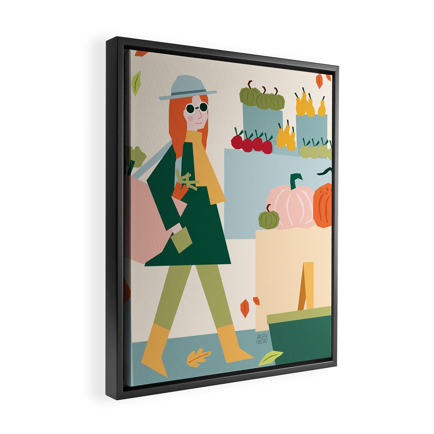 Girl at the farmers market Framed Canvas Print Gallery Image 2