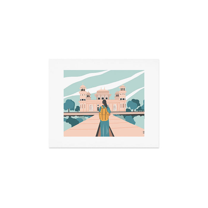 Girl traveling in India Art Print Gallery Image 1