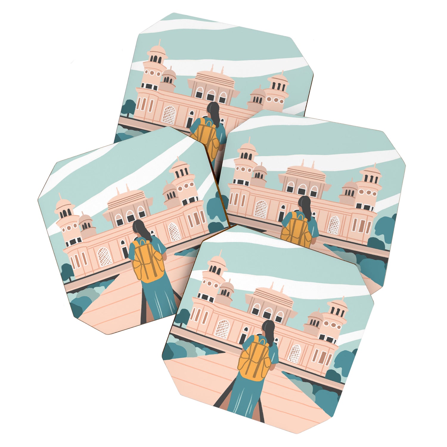 Girl traveling in India Coaster Gallery Image 1