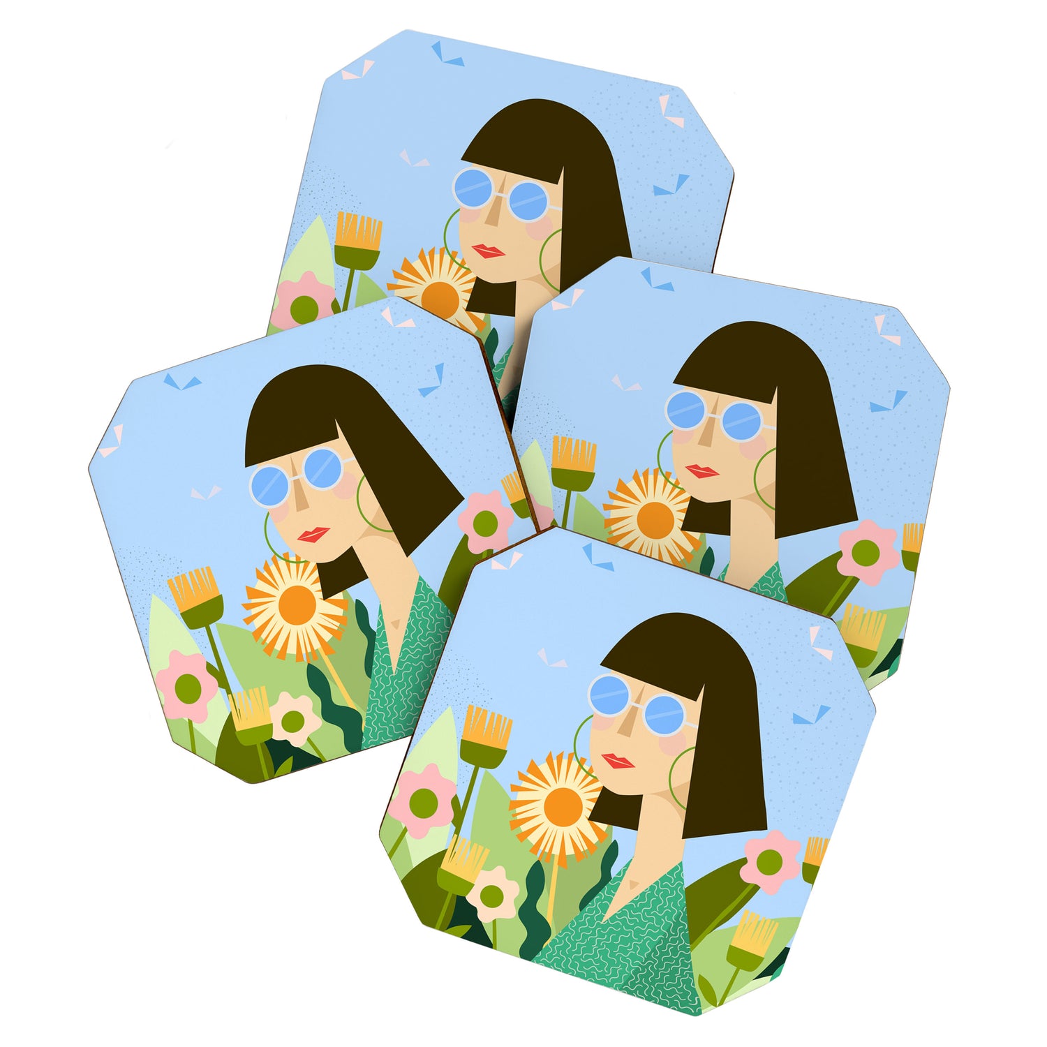 Girl with plants Coaster Gallery Image 1