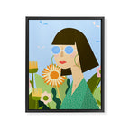 Girl with plants Framed Canvas Print Gallery Image 8