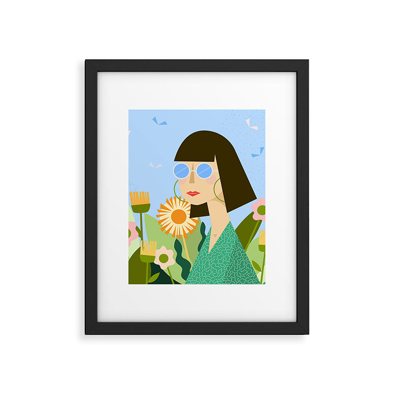 Girl with plants Framed Art Print Gallery Image 6