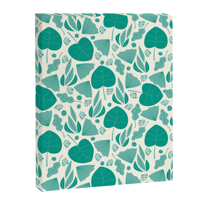 Green leaves pattern Canvas Print Gallery Image 1