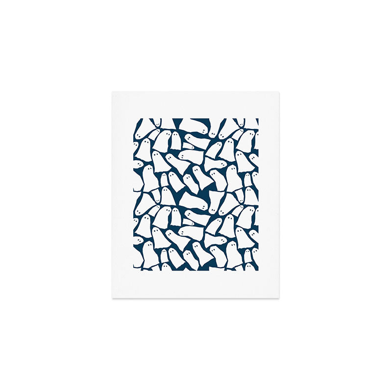 Halloween ghosts pattern  Art Print Gallery Image 1