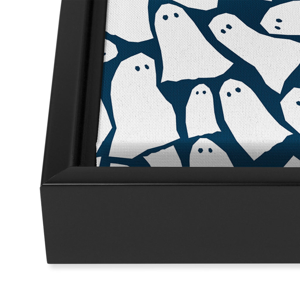 Halloween ghosts pattern  Framed Canvas Print Gallery Image 3