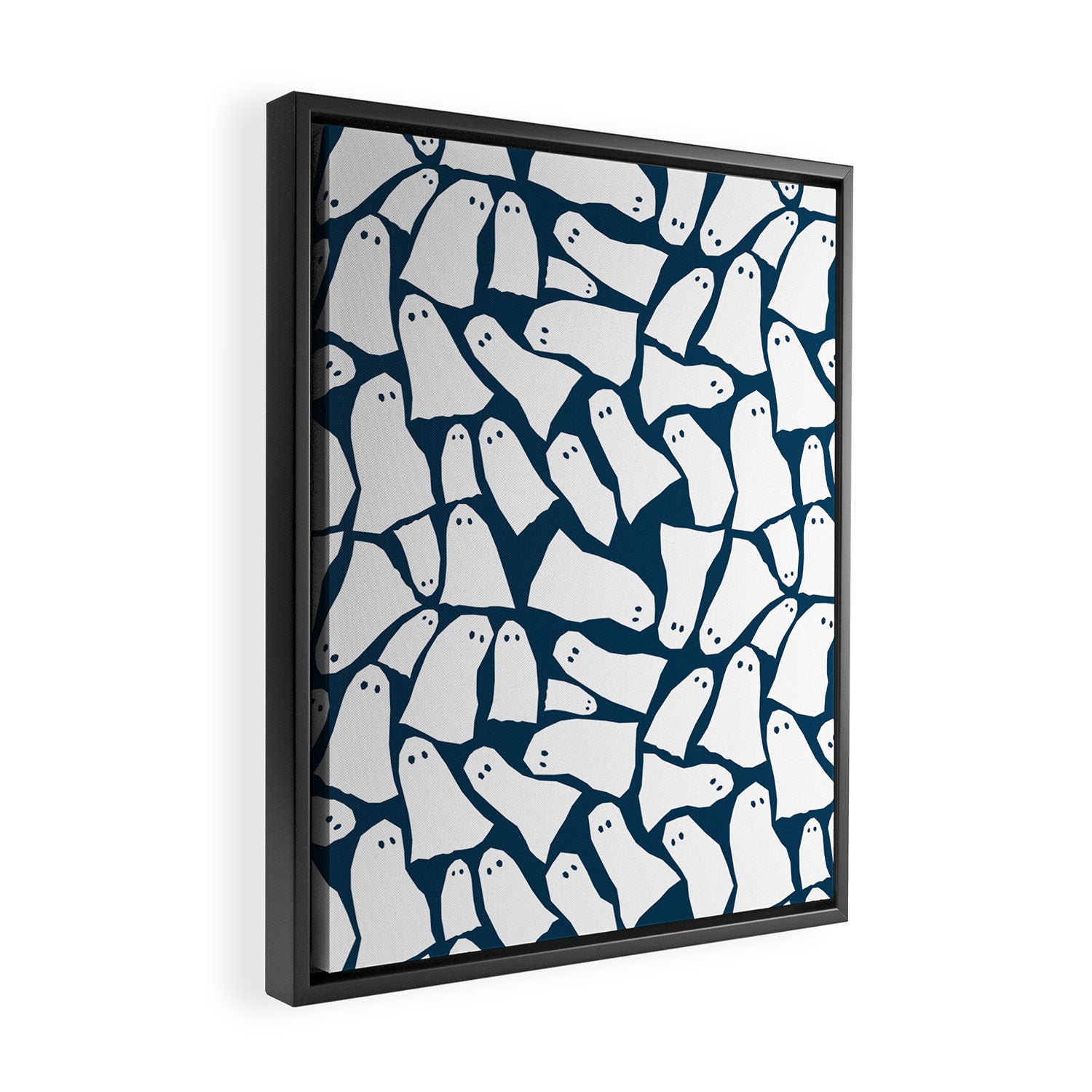 Halloween ghosts pattern  Framed Canvas Print Gallery Image 2