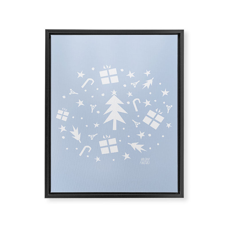 Happy Holidays monochromatic Framed Canvas Print Gallery Image 8