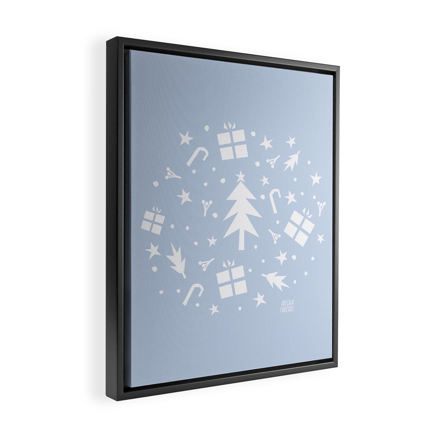 Happy Holidays monochromatic Framed Canvas Print Gallery Image 2