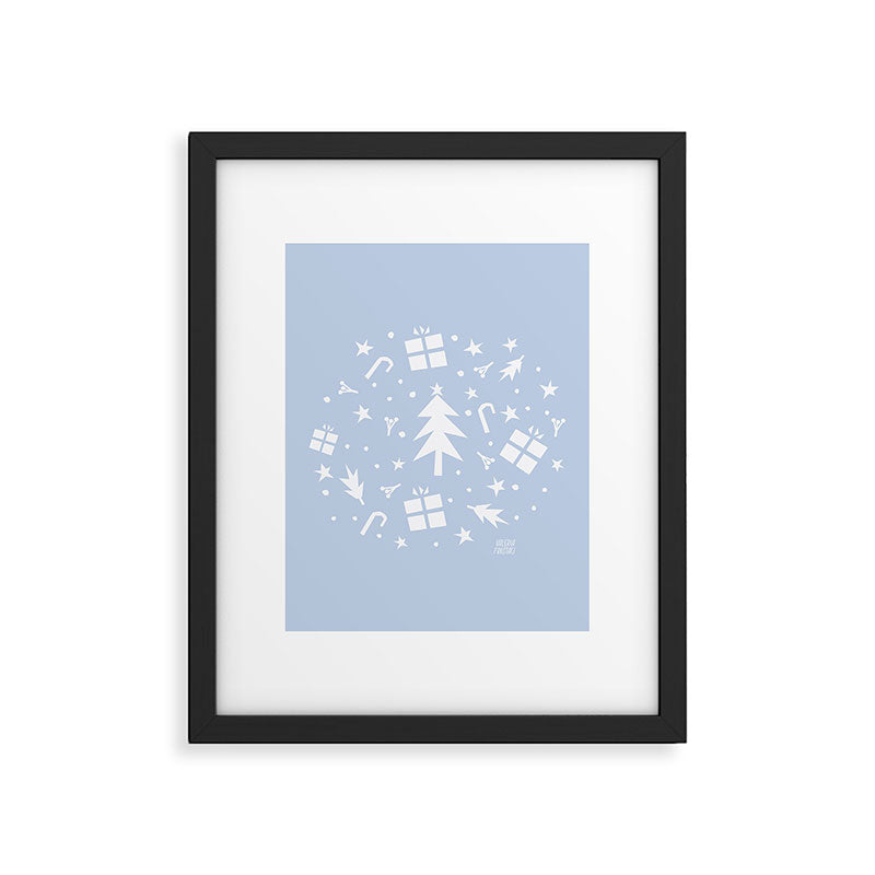Happy Holidays monochromatic Framed Art Print Gallery Image 6