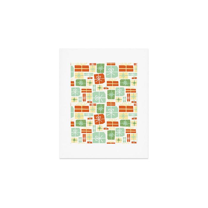 Holiday gifts in red and green Art Print Gallery Image 1