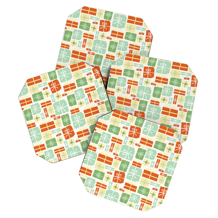 Holiday gifts in red and green Coaster Gallery Image 1