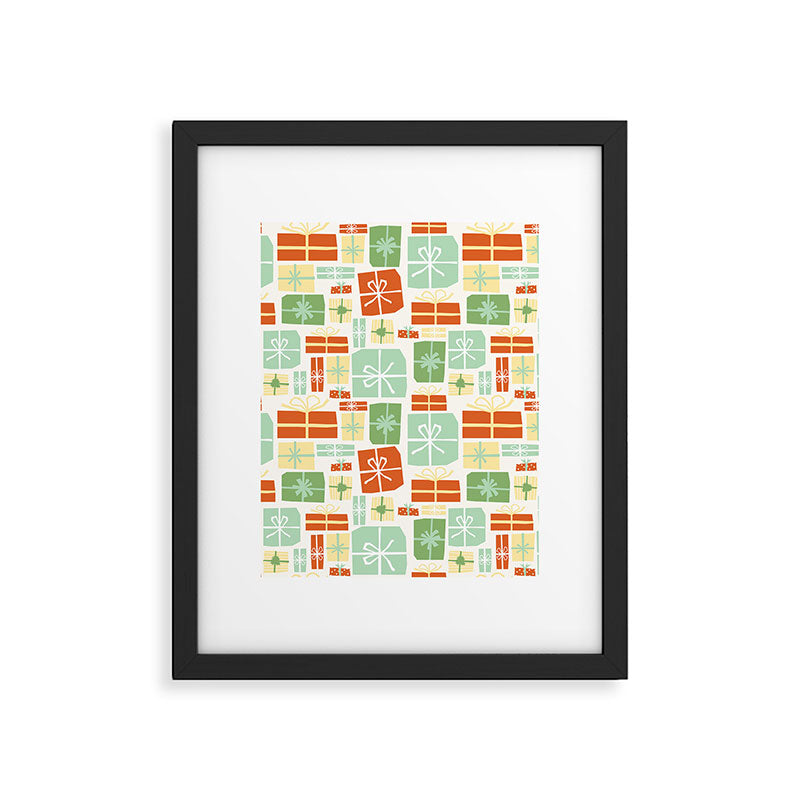 Holiday gifts in red and green Framed Art Print Gallery Image 6