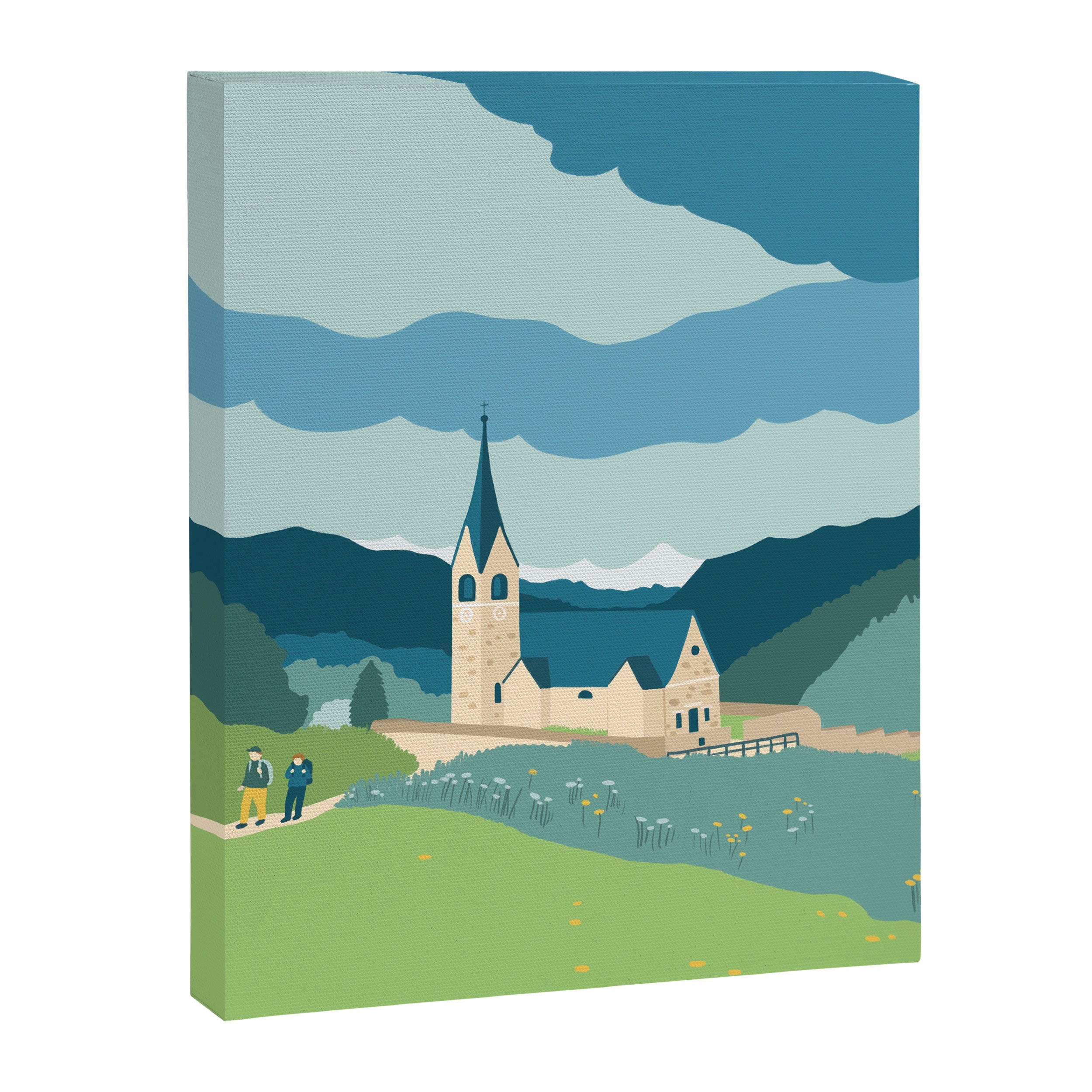 Italy, a church in the Alps Canvas Print Gallery Image 3