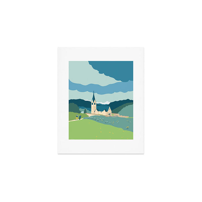 Italy, a church in the Alps Art Print Gallery Image 1