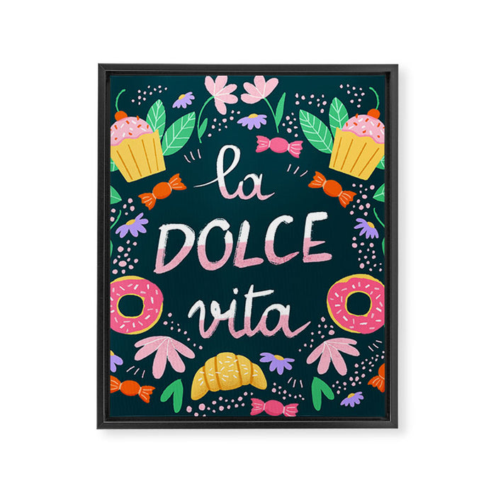 La Dolce Vita hand lettering Framed Canvas Print Gallery Image 1