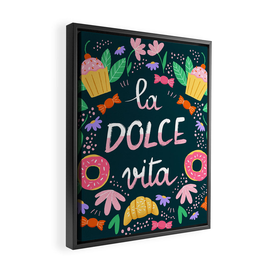 La Dolce Vita hand lettering Framed Canvas Print Gallery Image 2