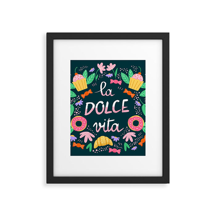 La Dolce Vita hand lettering Framed Art Print Gallery Image 1