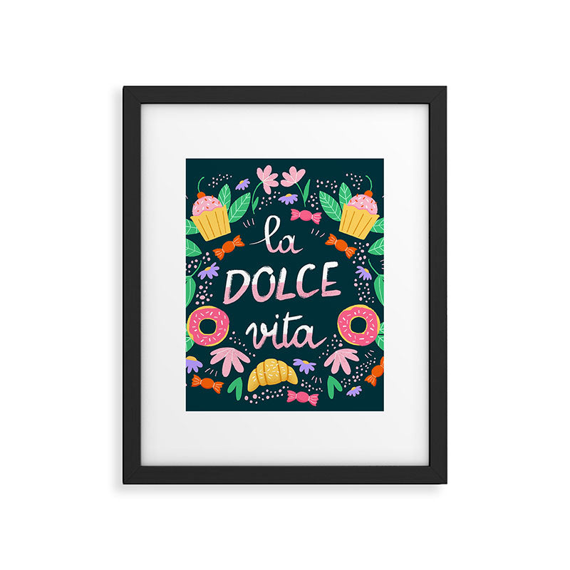 La Dolce Vita hand lettering Framed Art Print Gallery Image 6