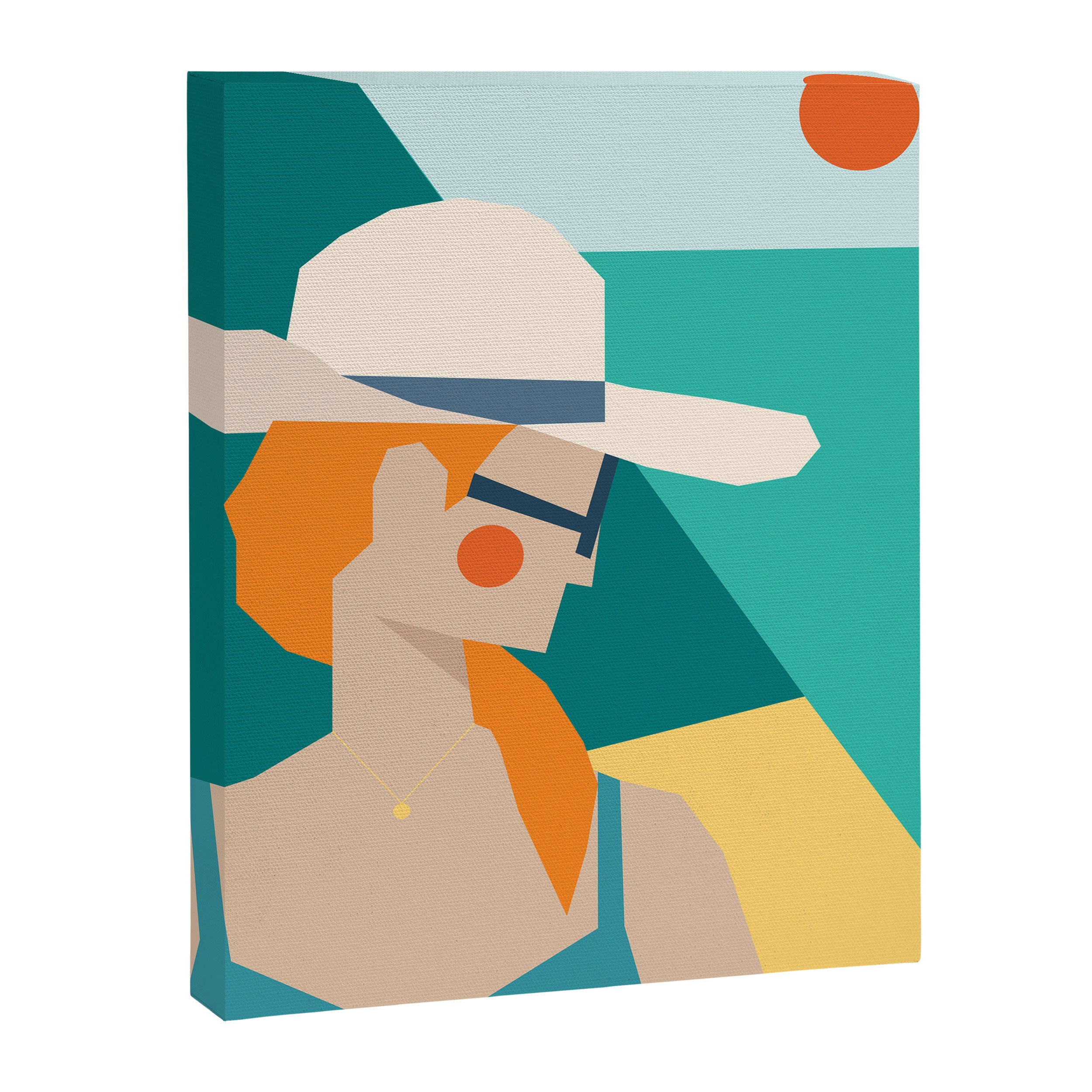 Lady at the beach in Italy Canvas Print Gallery Image 8