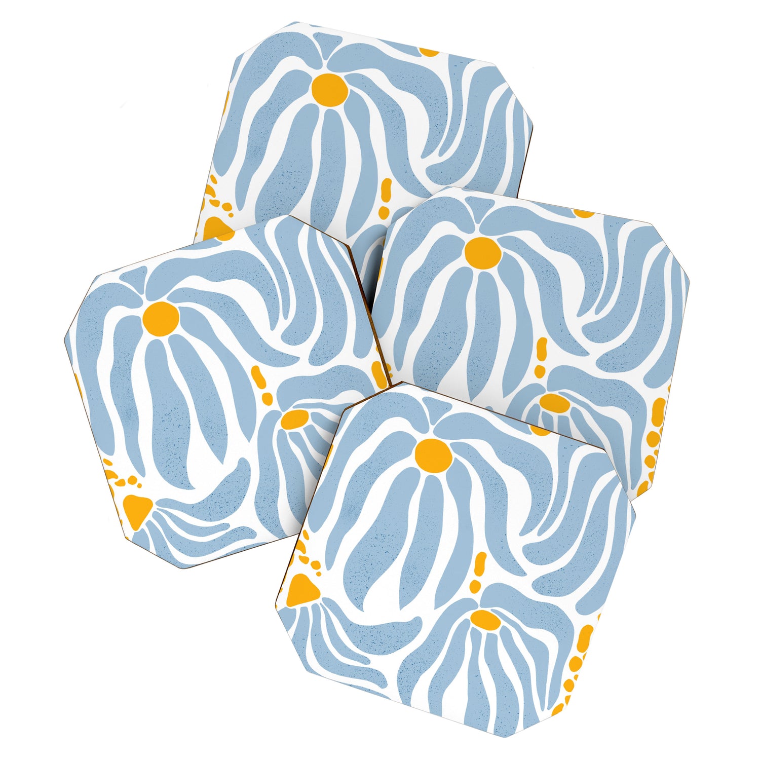 Light Blue flowers  Coaster Gallery Image 1