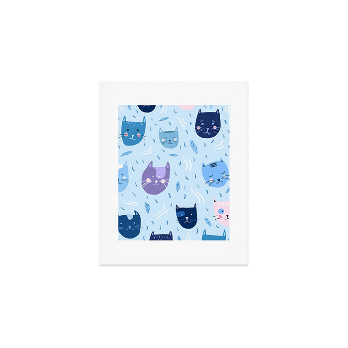 Little blue cats Art Print Gallery Image 1