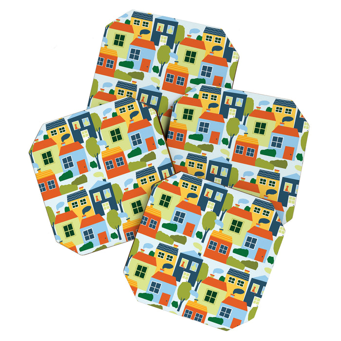 Little colorful houses Coaster Gallery Image 1