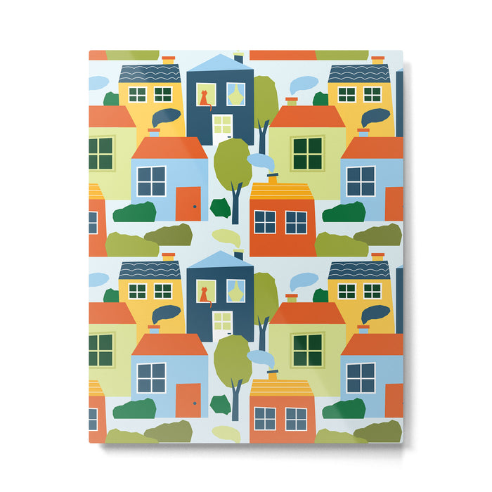 Little colorful houses Metal Print Gallery Image 1
