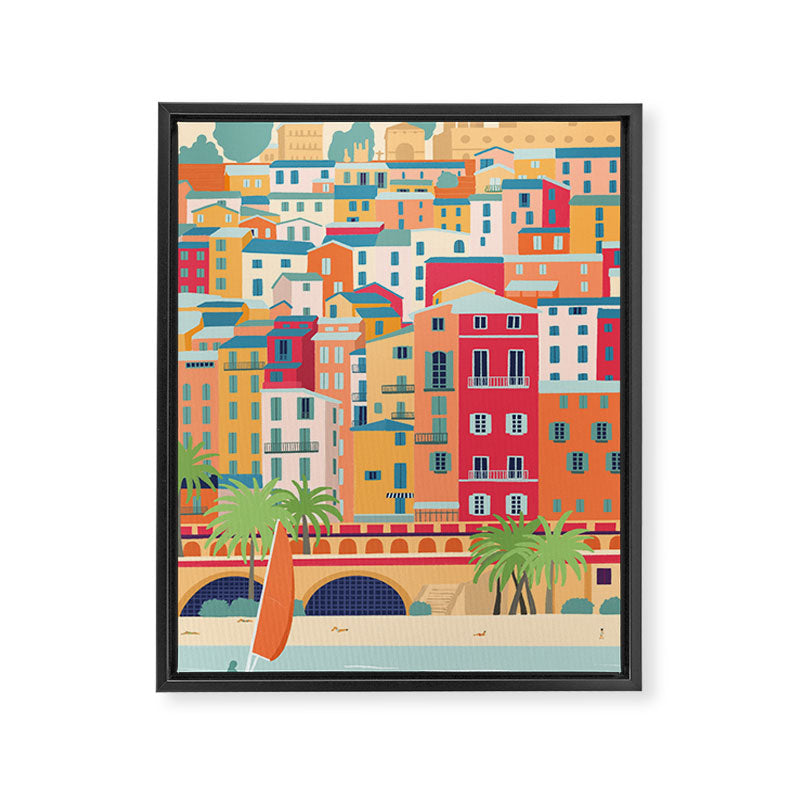 Menton, France Framed Canvas Print Gallery Image 6