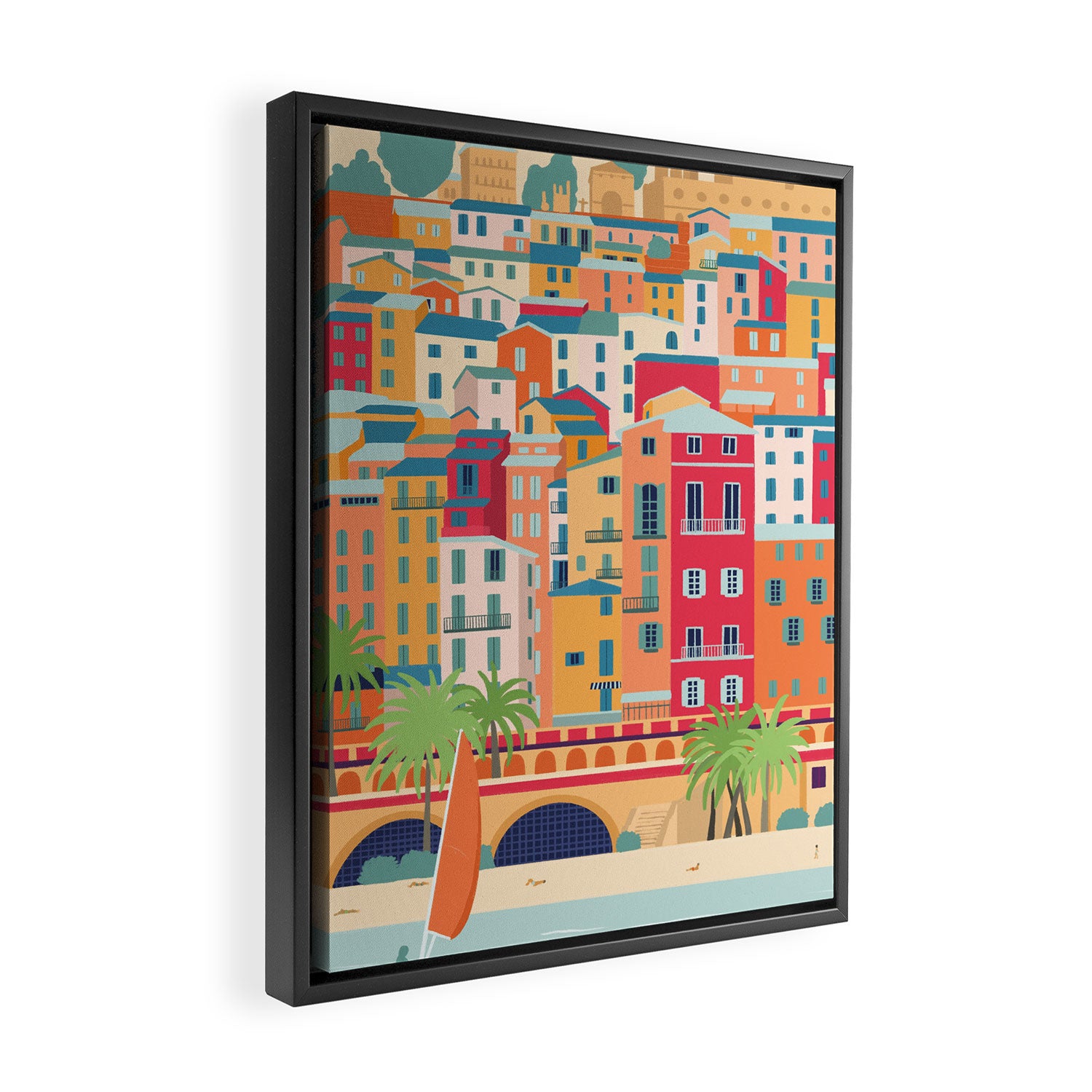 Menton, France Framed Canvas Print Gallery Image 2