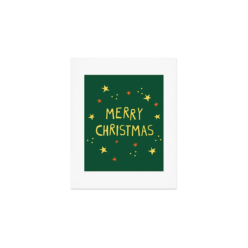 Merry Christmas hand lettering Art Print Gallery Image 1
