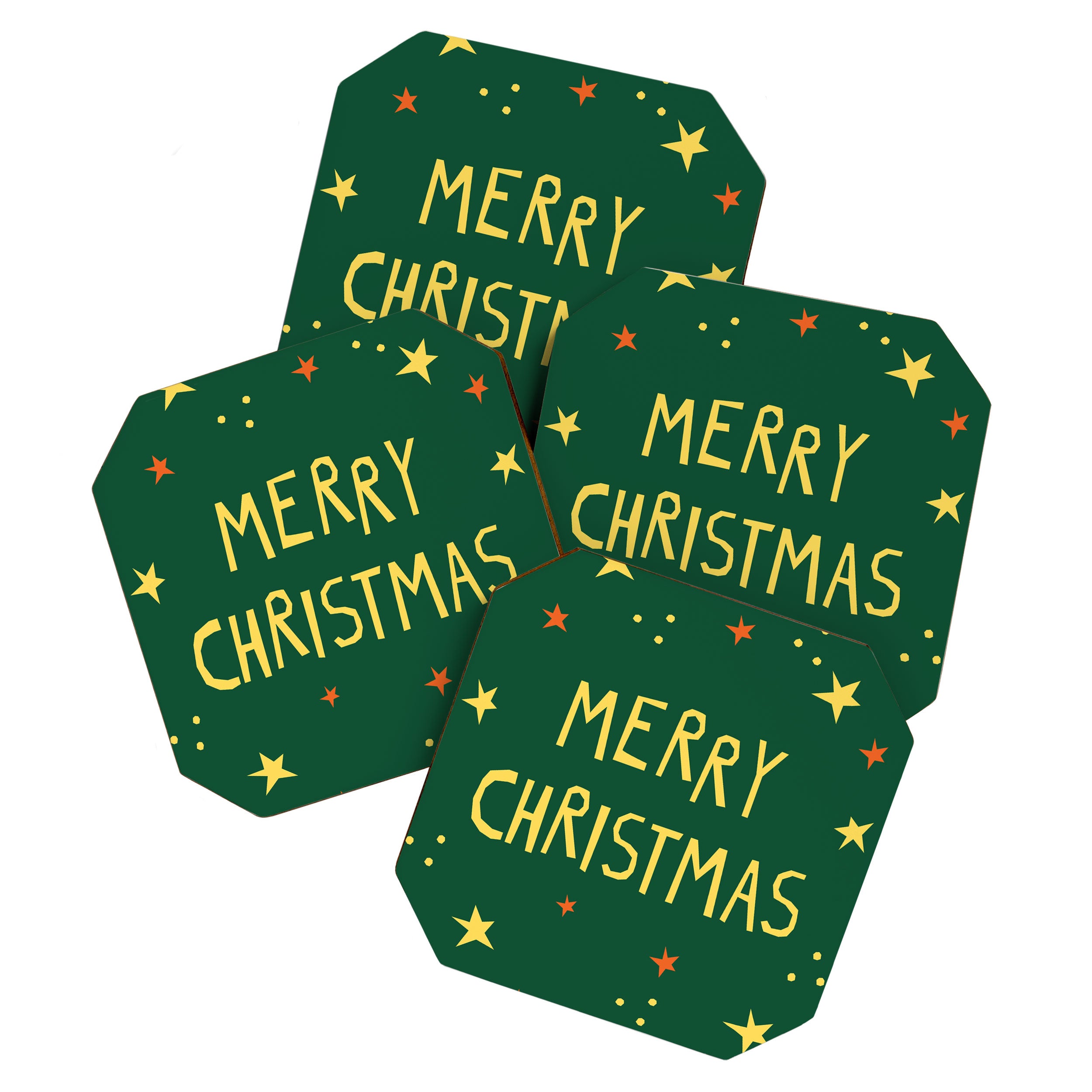 Merry Christmas hand lettering Coaster Gallery Image 1