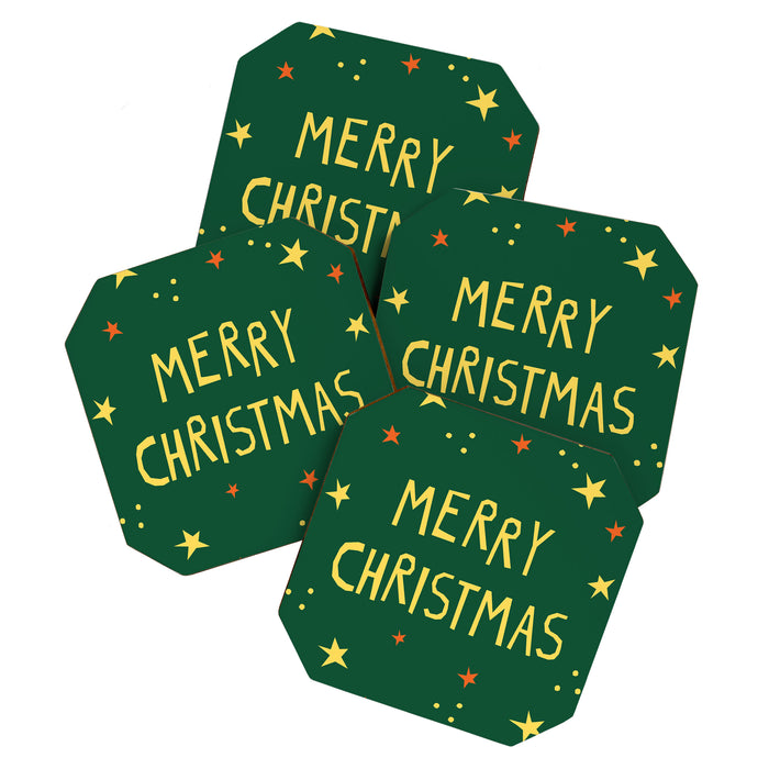 Merry Christmas hand lettering Coaster Gallery Image 1