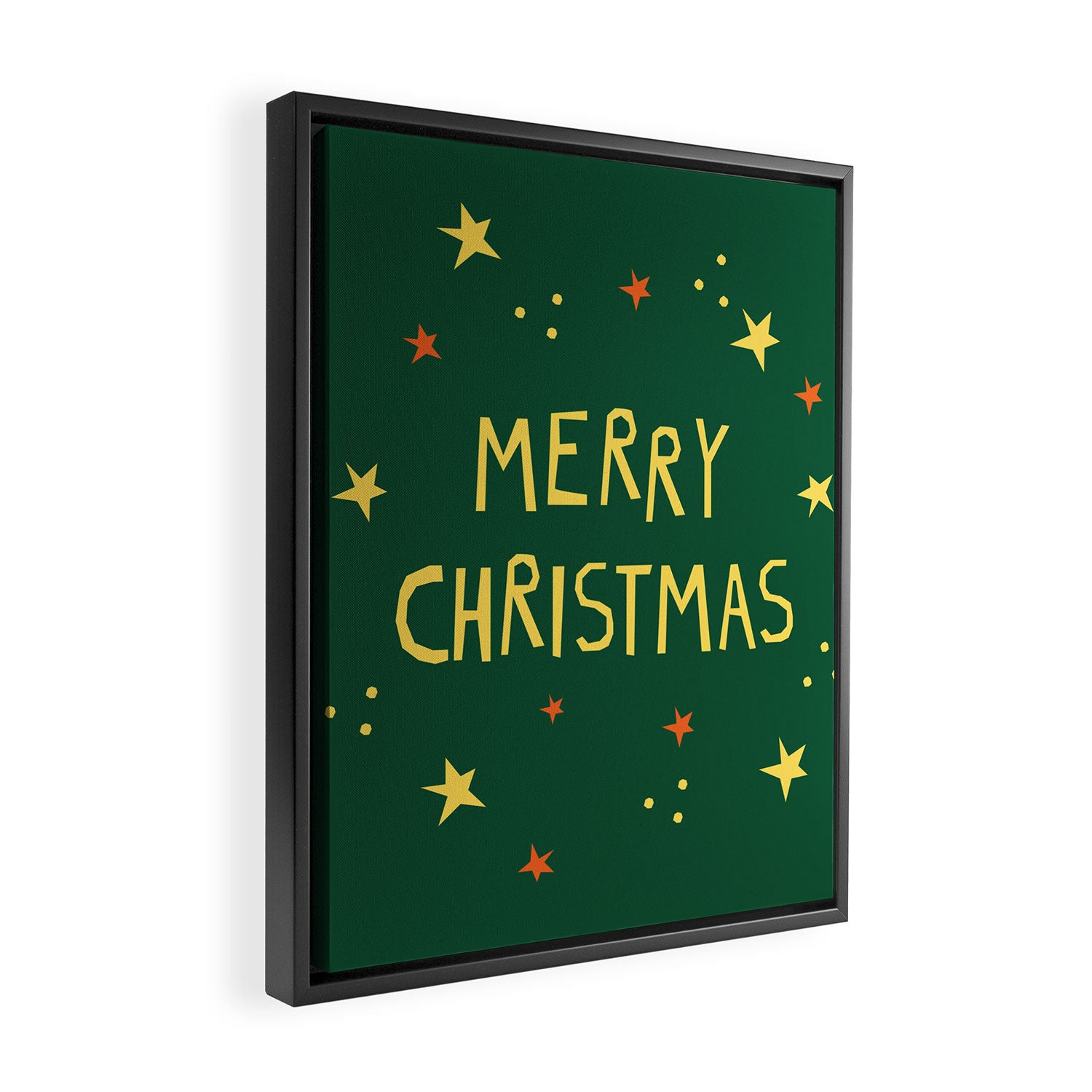 Merry Christmas hand lettering Framed Canvas Print Gallery Image 2