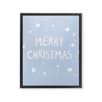 Merry Christmas light blue and white  Framed Canvas Print Gallery Image 8