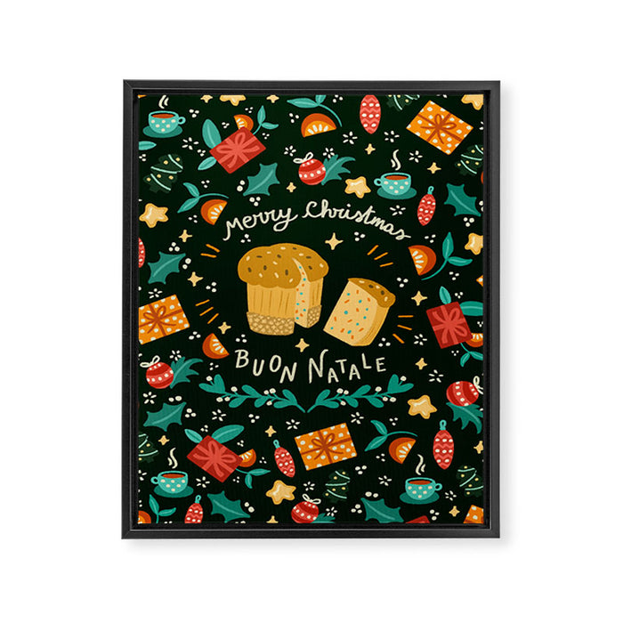 Merry Christmas panettone  Framed Canvas Print Gallery Image 1