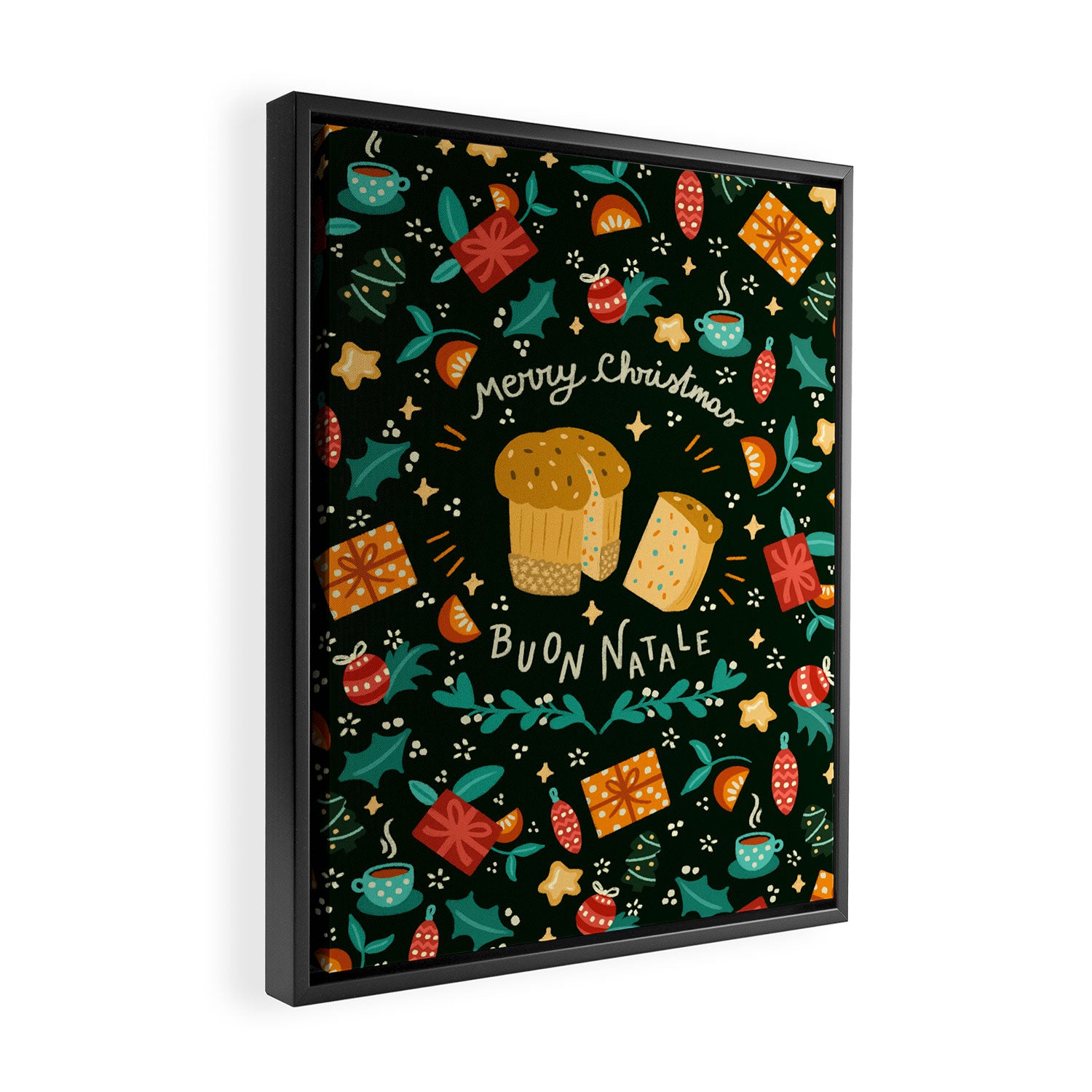 Merry Christmas panettone  Framed Canvas Print Gallery Image 2