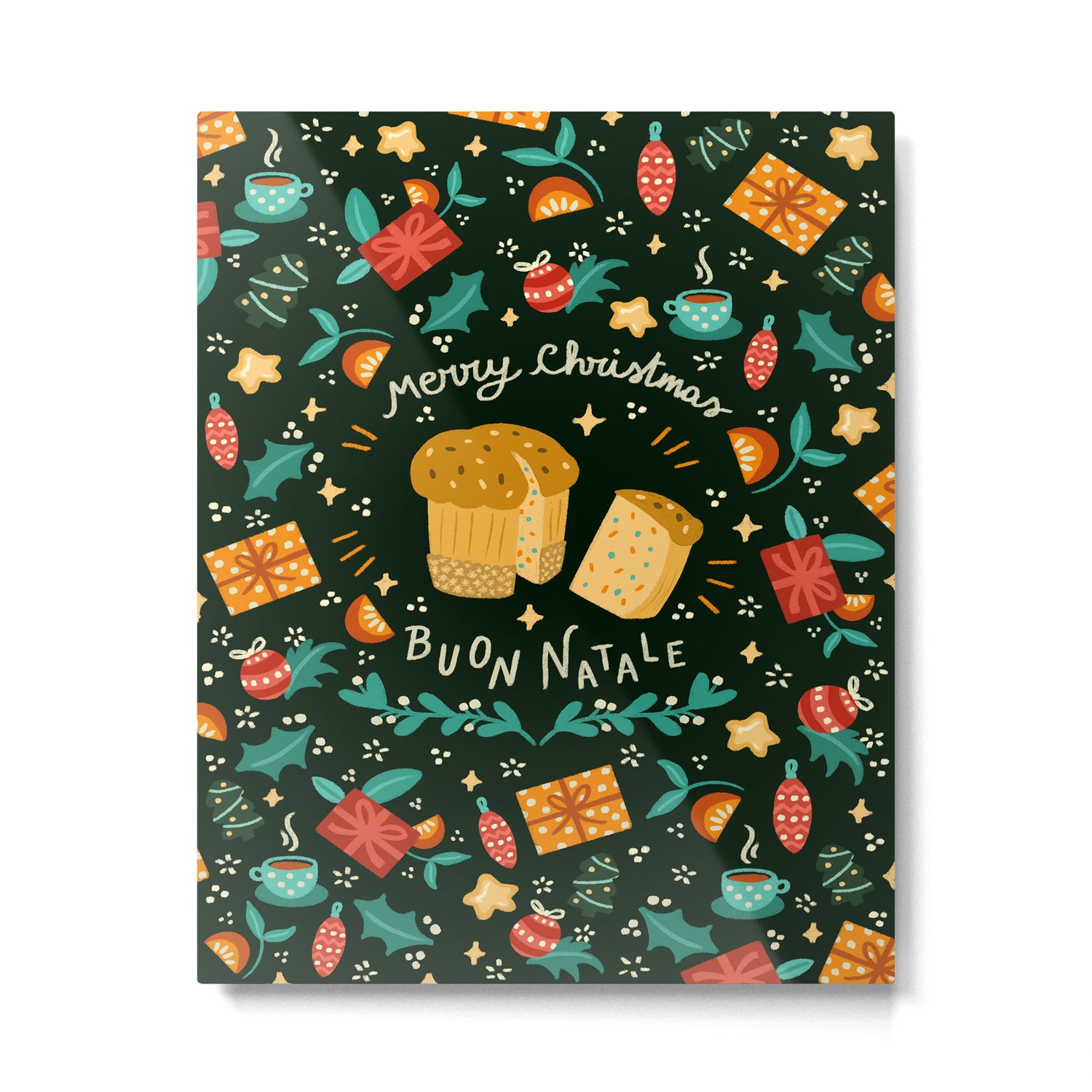 Merry Christmas panettone  Metal Print Gallery Image 6