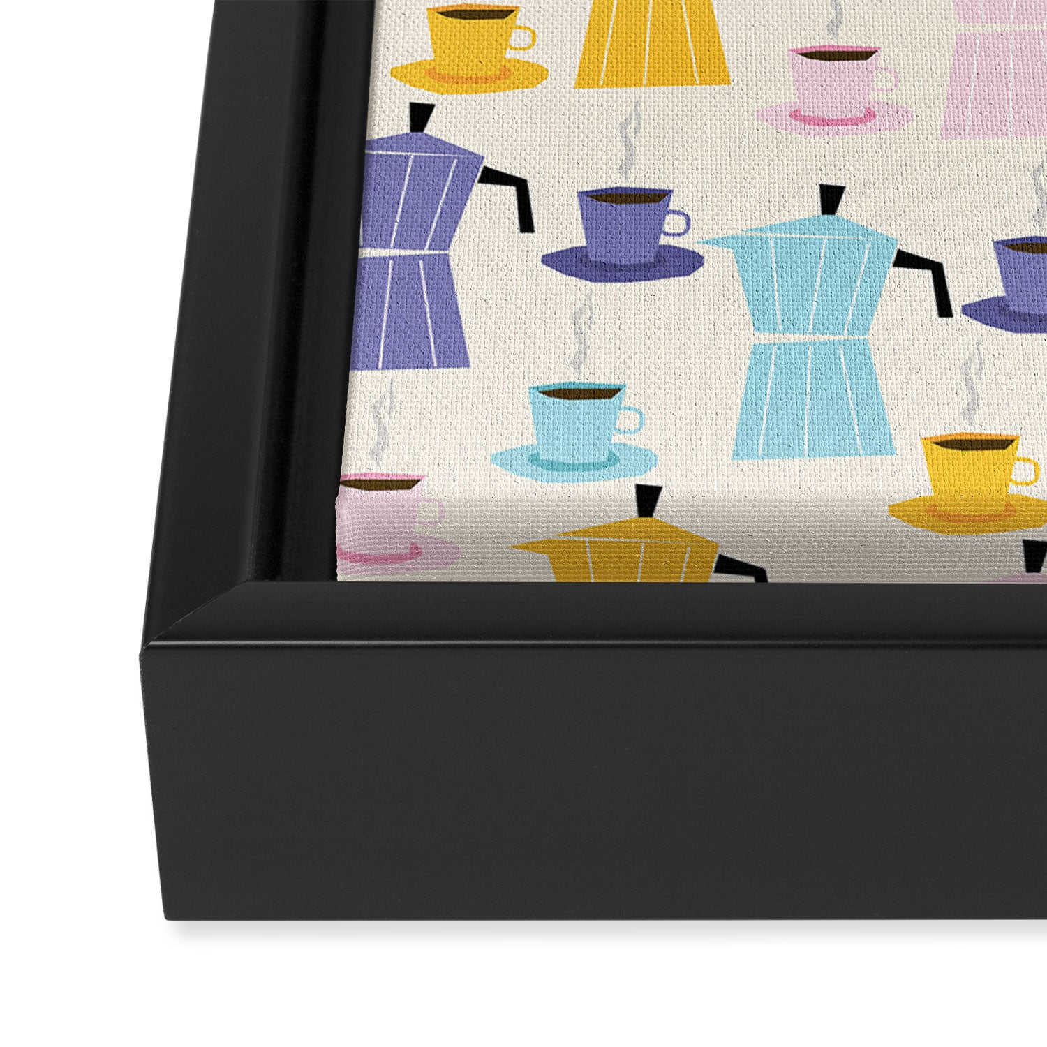 Moka coffee pattern Framed Canvas Print Gallery Image 3