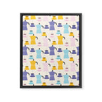Moka coffee pattern Framed Canvas Print Gallery Image 8