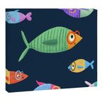 Multicolor fishes - blue Canvas Print Gallery Image 8